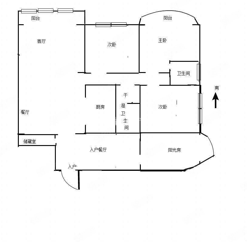 银珠广场3室3厅2卫130㎡南北126万