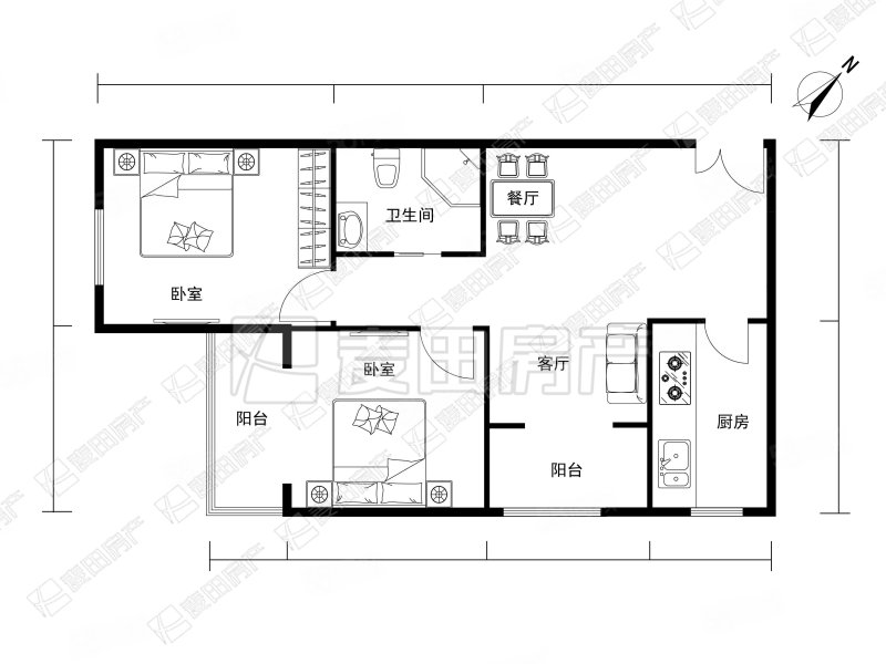 颐源居2室1厅1卫69.53㎡西南780万