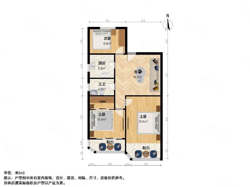 杨家浜小区3室1厅1卫93.37㎡南北550万