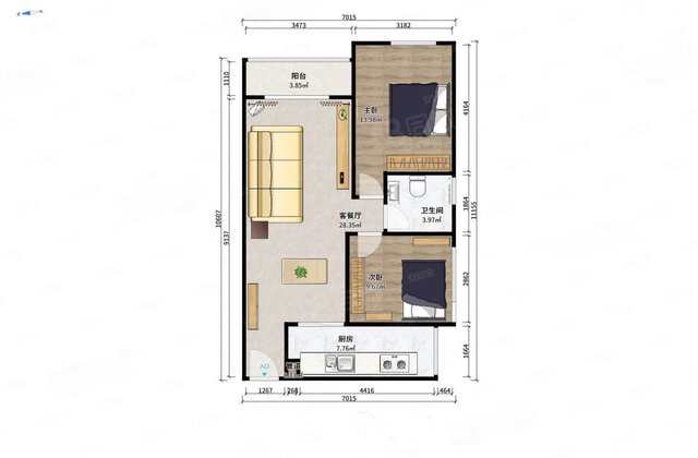 尚林幸福城2室1厅66.85㎡43万二手房图片
