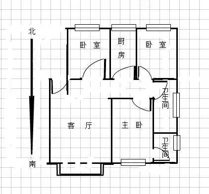 东正国际城3室2厅2卫98㎡南北57万