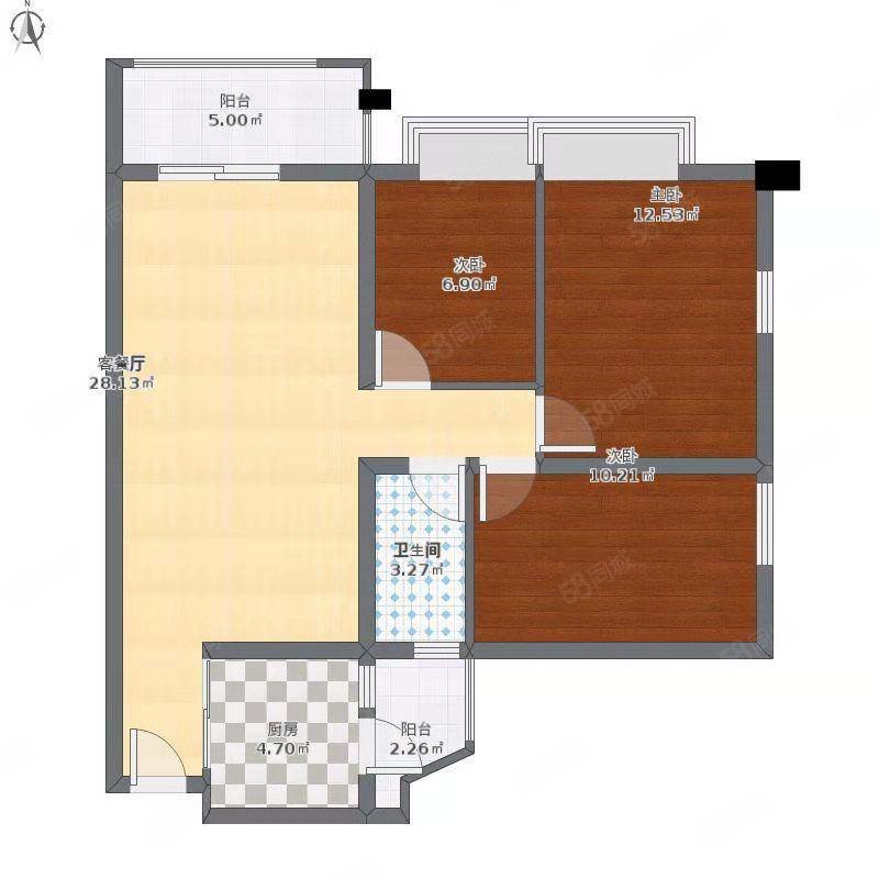 和平新村3室2厅2卫147.89㎡南北49.5万