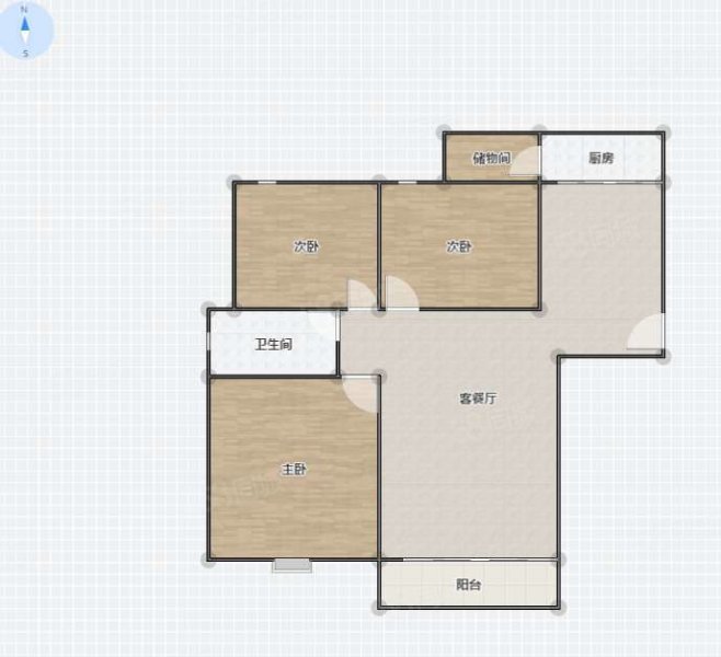 建业桂园3室2厅1卫100㎡南北51.8万