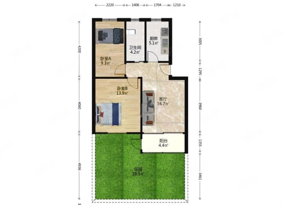 梅清苑2室1厅1卫68㎡南78万