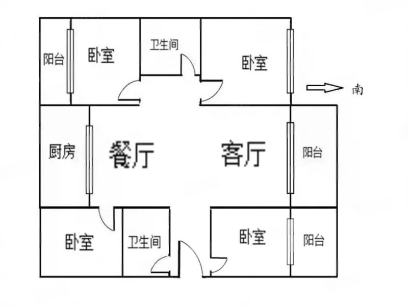 江东花城4室2厅2卫135㎡南北165万