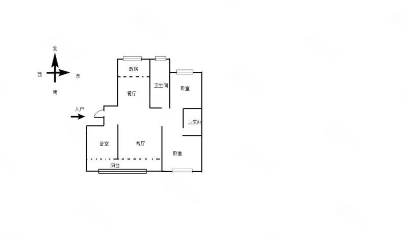 郡园3室2厅2卫132㎡南北100万