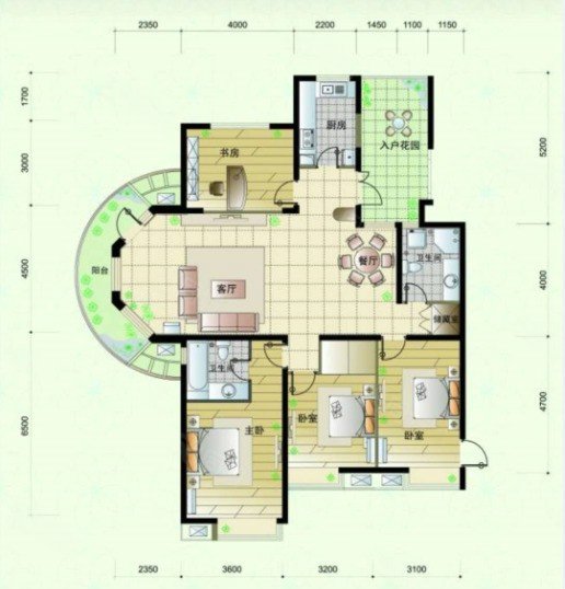 振徽苑4室2厅2卫170.77㎡南北268万