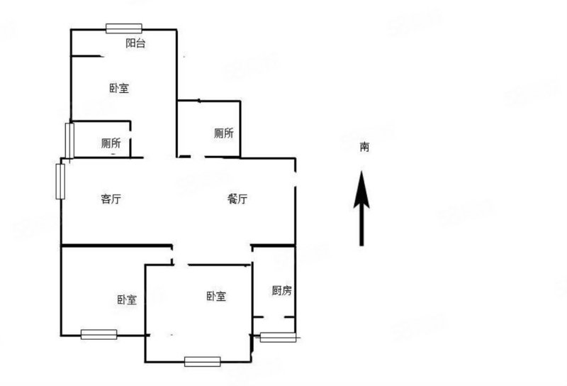 尚品佳苑3室2厅2卫130㎡南北185万