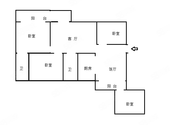 法官苑小区4室2厅2卫172㎡南北68.8万