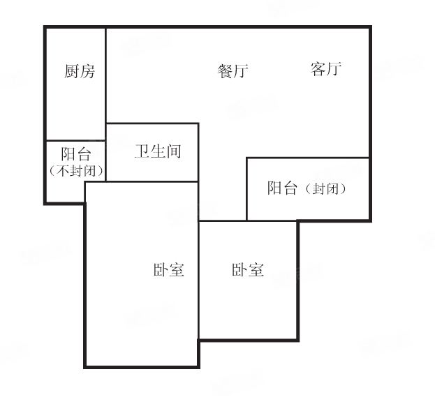 鼓楼晶典2室2厅1卫99.38㎡南北125万