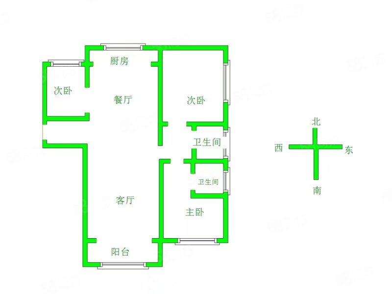 大唐洺郡(一期)3室2厅2卫136㎡南北113万