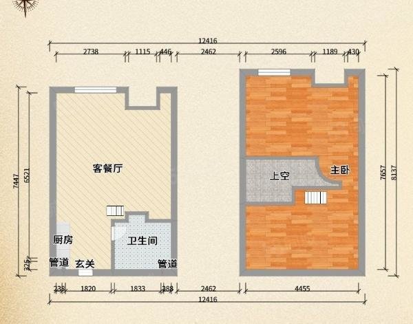 信洲国际1室1厅1卫39.97㎡北43万