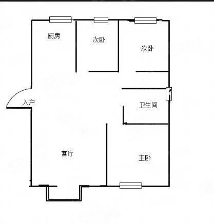 玖域壹品3室2厅1卫90㎡南北55万