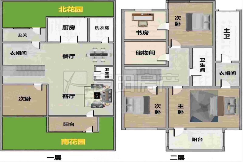 西山美墅馆4室2厅3卫213.34㎡南北2390万