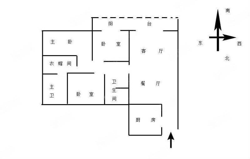 天一公园首府3室2厅2卫109㎡南北68万