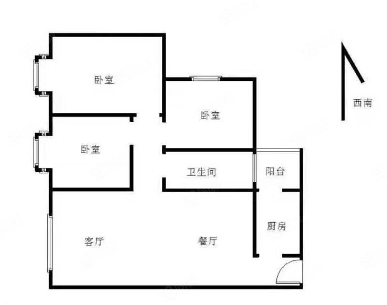 州歌舞团家属院3室2厅2卫132㎡南北114.88万