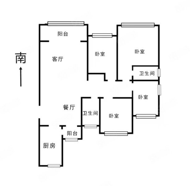 恒大御景3室2厅2卫120㎡南北76万