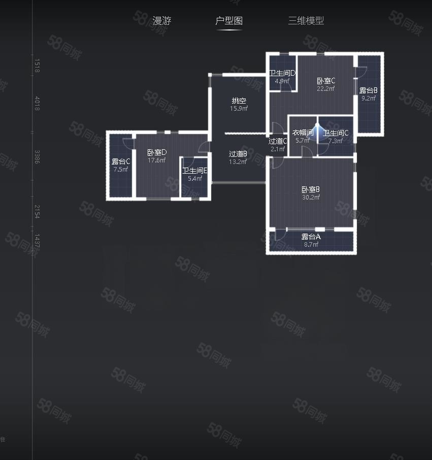 雁棲半島5室3廳4衛(wèi)428.06㎡南北3850萬