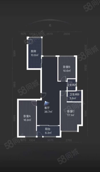 恒宇锦园3室2厅2卫123㎡南200万