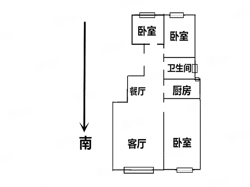 北京城建上河湾(北区)3室2厅1卫88.75㎡南北180万
