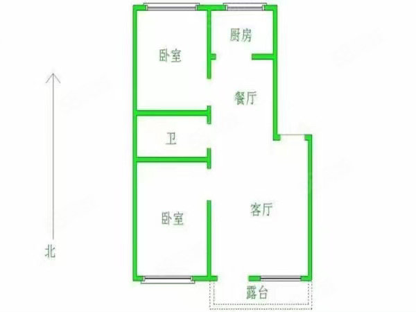 先锋蓝钻公馆2室2厅1卫92㎡南北45万