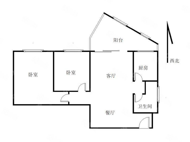 罗湖金岸2室1厅1卫69.13㎡南北235万