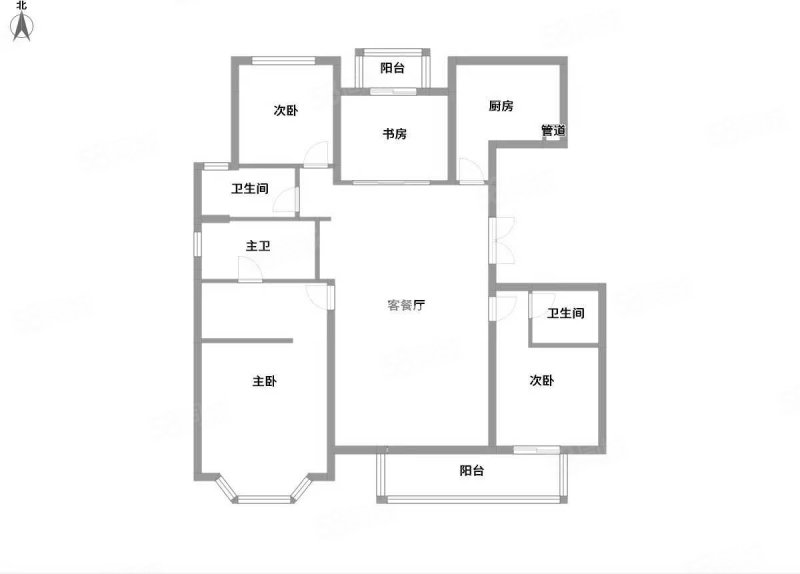 大唐臻观4室2厅3卫173.78㎡南北278万