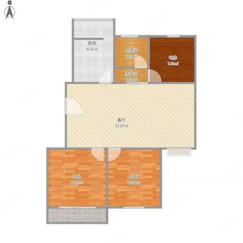 万博奥林匹克花园2室2厅1卫99㎡南北76.8万