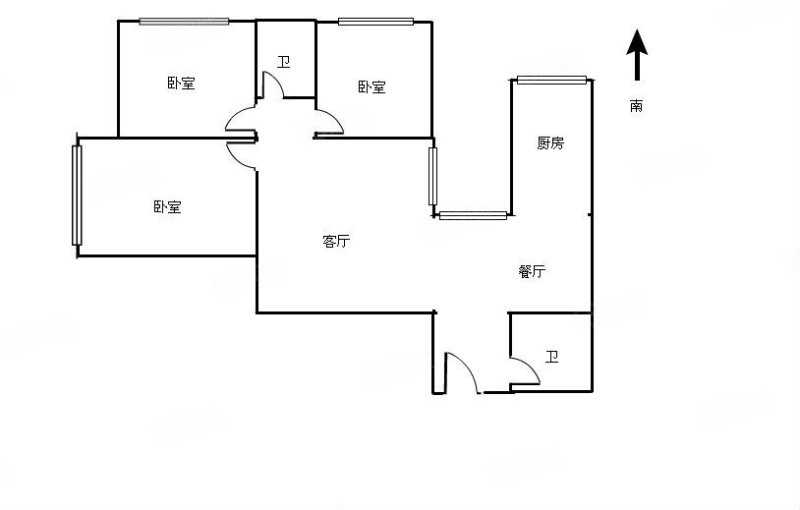 龙跃大厦3室2厅2卫135㎡西北125万