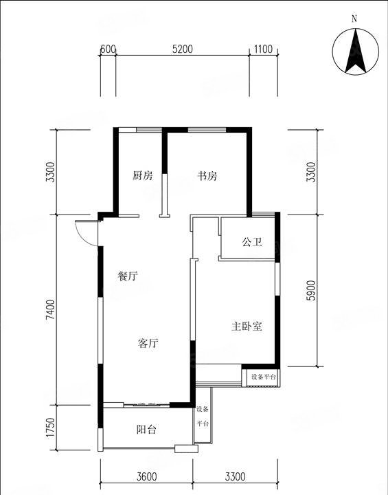 宝信润山2室2厅1卫90㎡南北80万