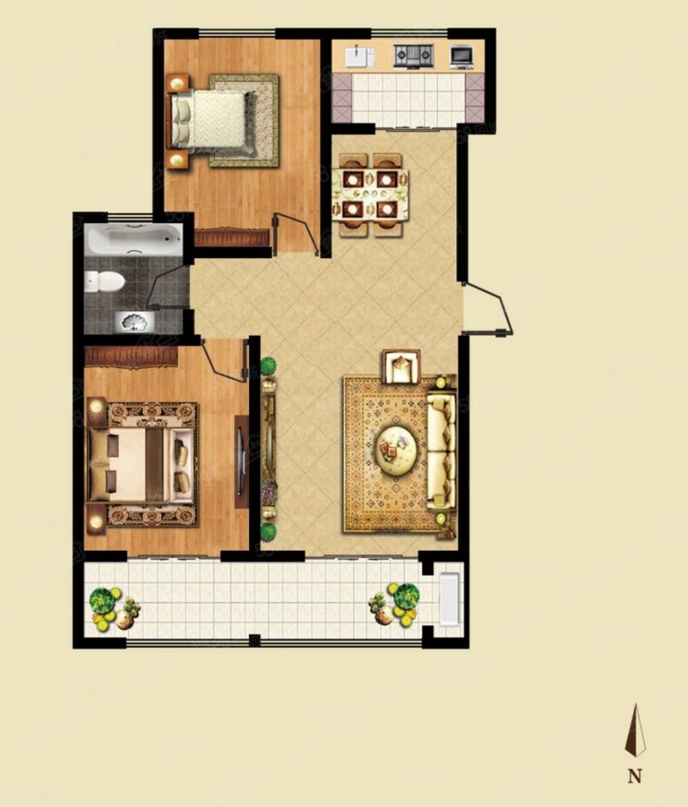 【10图】东湖嘉景50万88平 2室1厅 朝南 采光好,上4k,东湖嘉景-淮安58