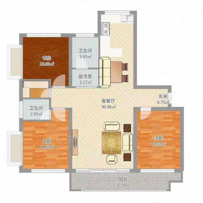 翠湖佳园北一区3室2厅2卫125㎡南北238万