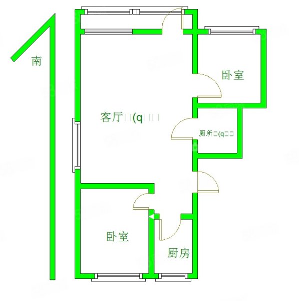 育才胡同小区2室1厅1卫70㎡南北150万