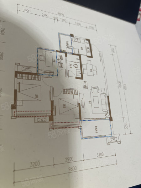 四季名城3室2厅2卫122㎡南北68万