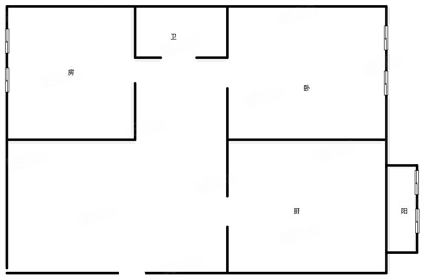 安丰街小区(安丰街48-70号(双号),安定街30号,32号)2室1厅1卫71.69㎡南北45.8万