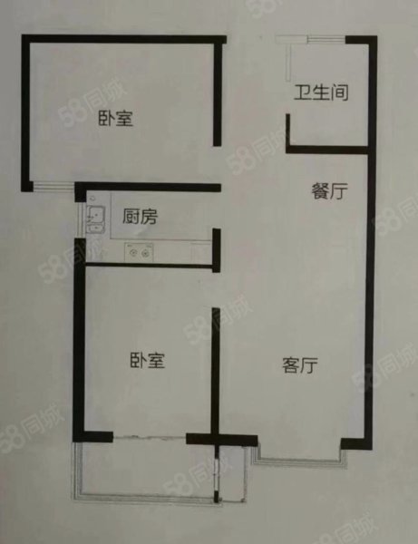 阳光上和2室2厅1卫93㎡南60万