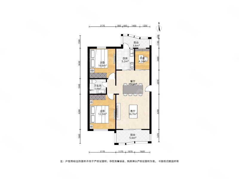 滨江丽景美丽园3室2厅1卫94.9㎡南北149万