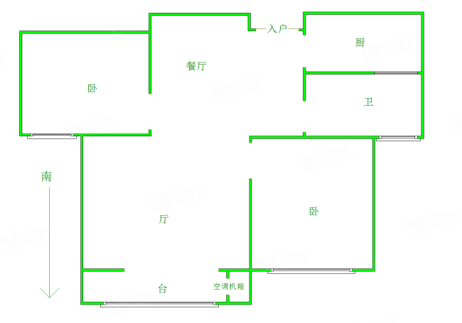 津铁惠苑2室2厅1卫91㎡南北159万