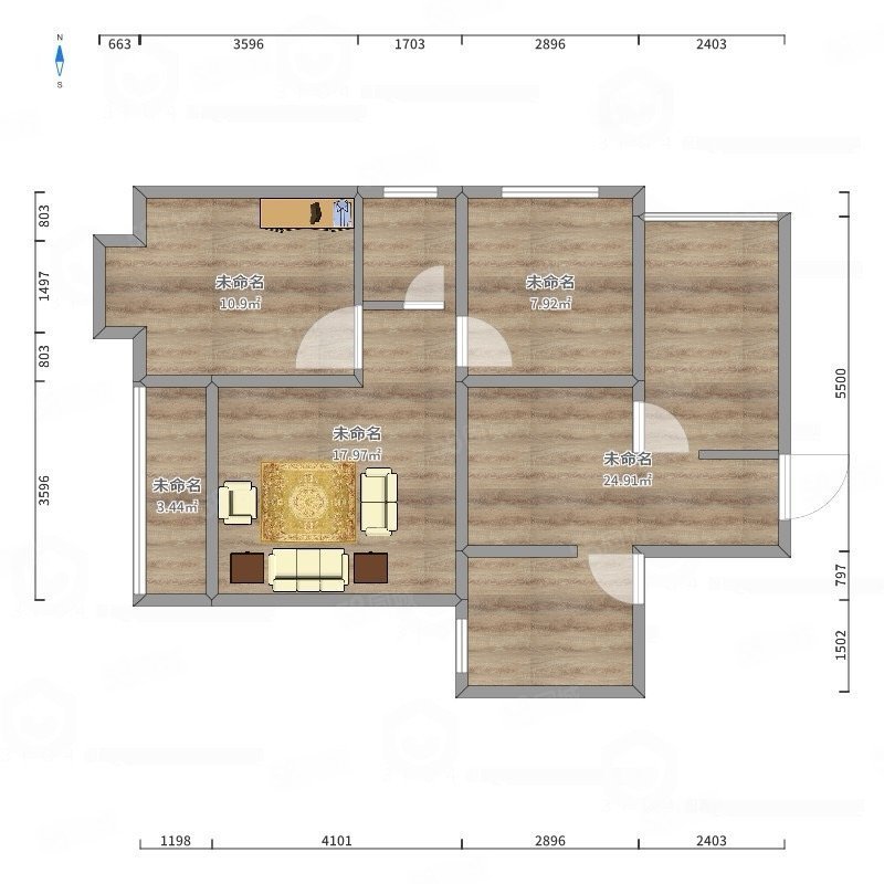 卧龙城3室2厅1卫89㎡南北39.8万