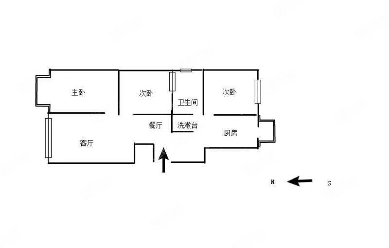 玖龙国际3室2厅1卫100㎡南北46万