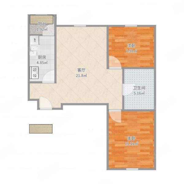 广油苑2室2厅1卫61㎡南北22万