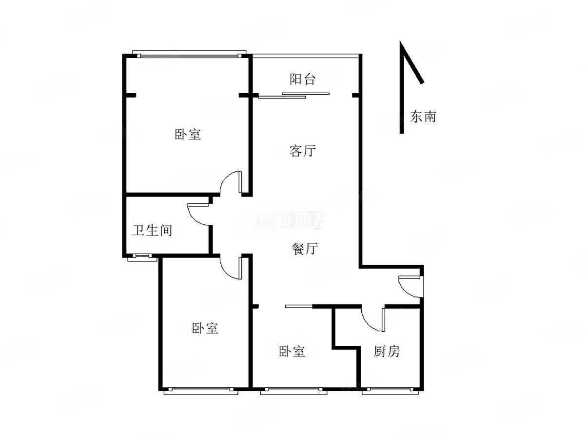 中珠上郡童话先森3室2厅1卫100.75㎡东南102万