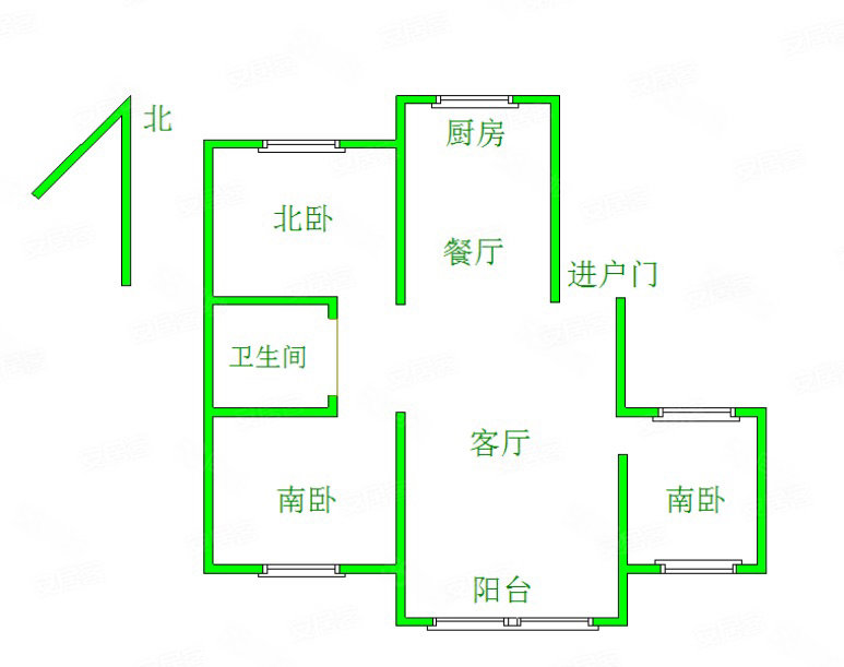 在水一方3室2厅1卫103㎡南北69万