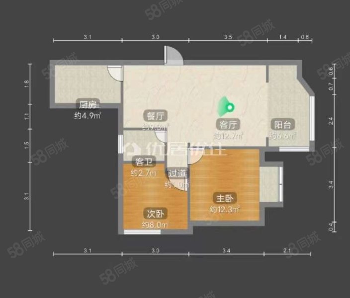 帝豪雅苑2室1厅1卫75㎡南48万