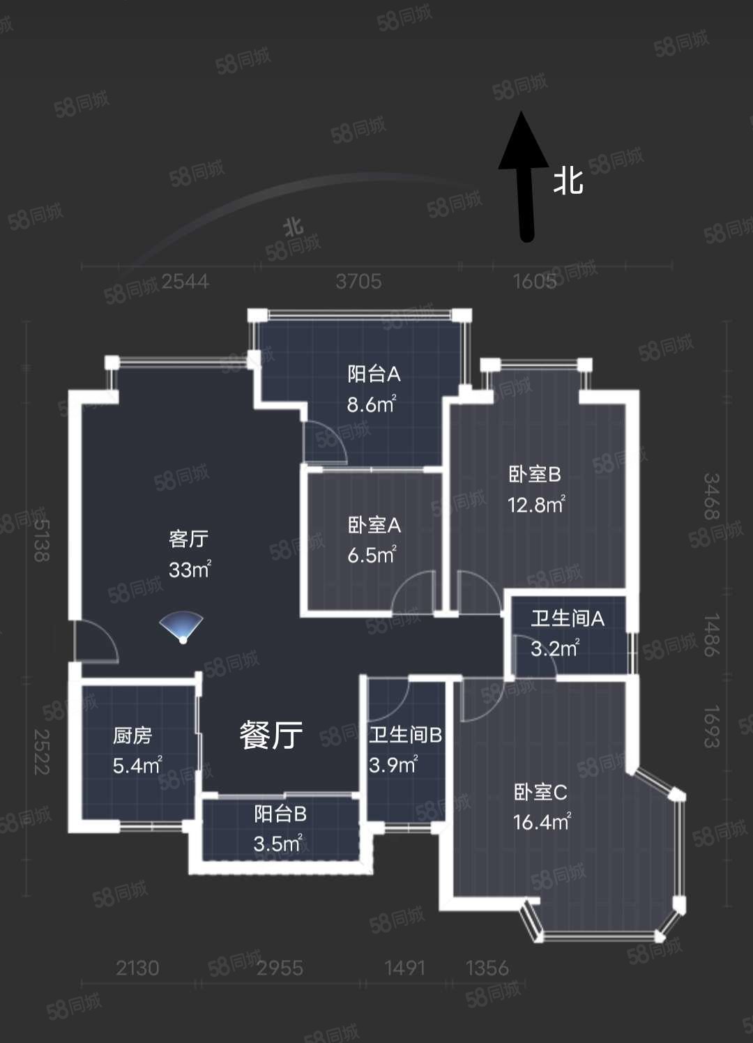菁华名苑3室2厅2卫121.06㎡南350万