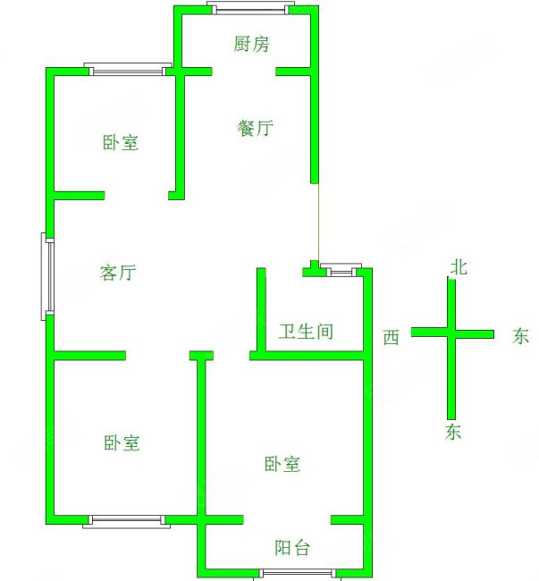 鑫欣家园(一期)3室2厅1卫101㎡南北55万