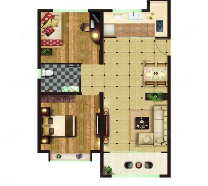 锦绣上河园2室2厅1卫98㎡南北39.5万