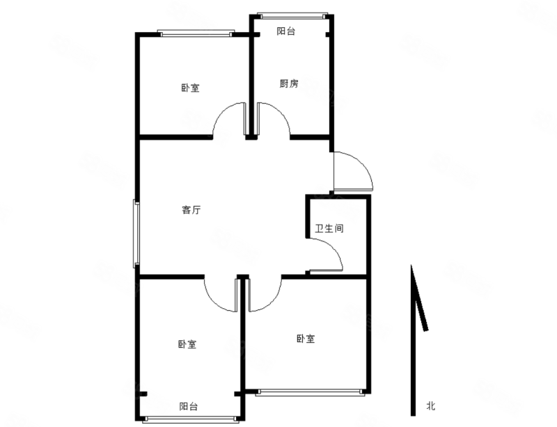 天林家园3室1厅1卫90㎡南北175万