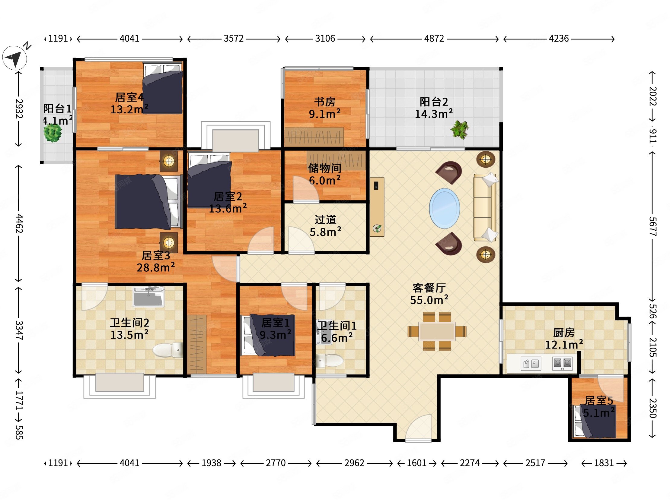 星河丹堤精装七房全屋隔音玻璃高楼层安静舒适