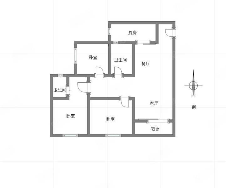 富力城地壹站3室2厅2卫92㎡北88万